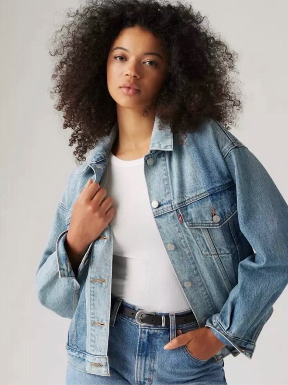 Levi's Two-Tone Light and Medium Blue Patchwork Denim Jacket - Women